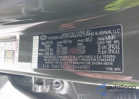 2025 Hyundai Tucson Limited from USA, damaged, VIN 5NMJECDE0SH449811